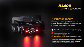 Фото Фонарь налобный Fenix HL60R Cree XM-L2 U2 Neutral White LED