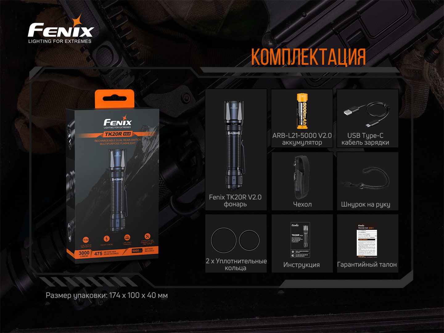 Фонарь ручной Fenix TK20R V2.0 - фото 13