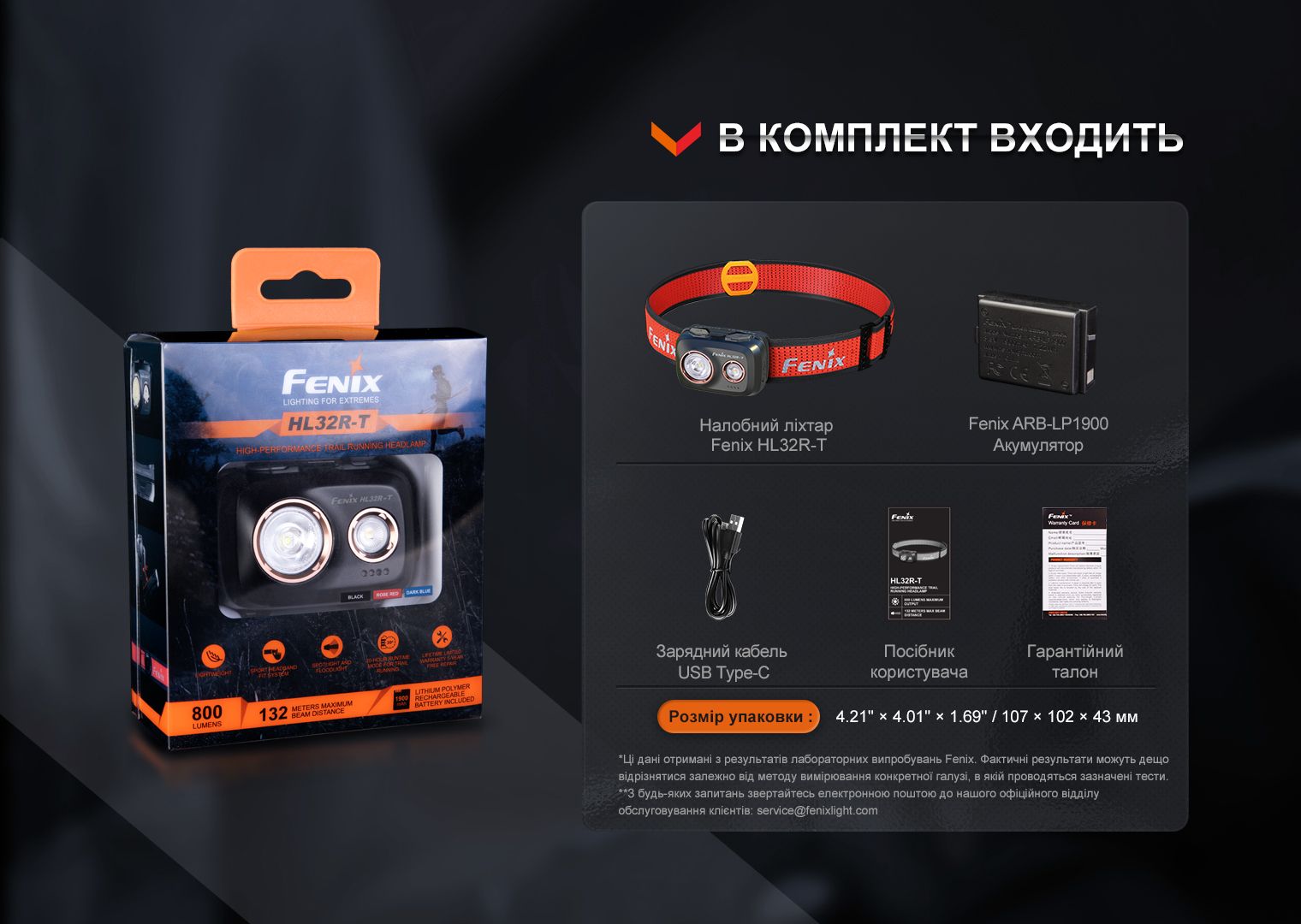 Фонарь налобный Fenix HL32R-T красный - фото 14