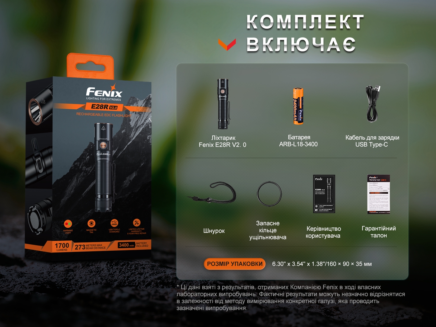 Фонарь ручной Fenix E28R V2.0 - фото 14