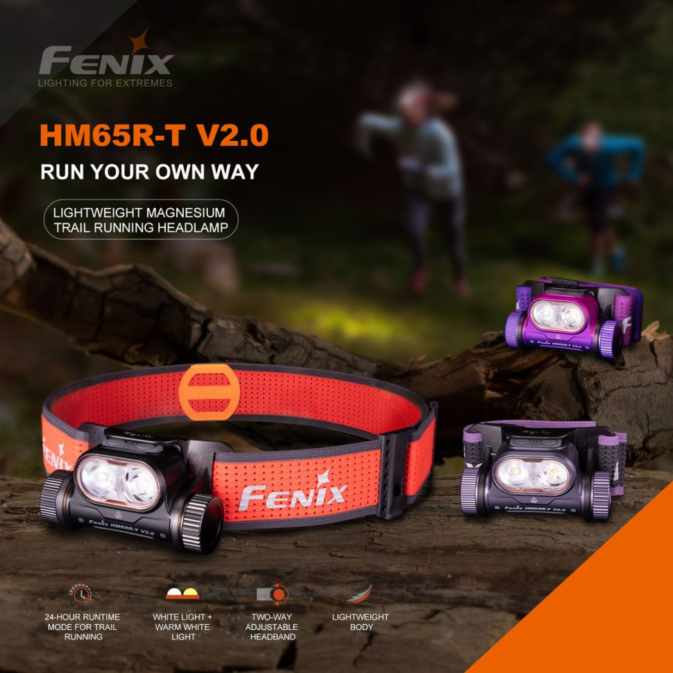 Фонарь налобный Fenix ​​HM65R-T V2.0 темно-фиолетовый - фото 7