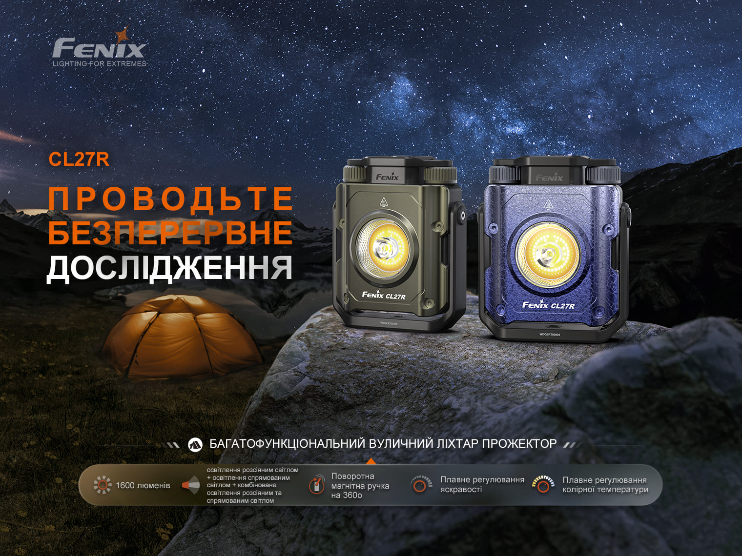 Фонарь прожектор Fenix ​​CL27R темно-голубой (1600 Лм) CL27R-Blue - фото 17