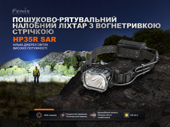 Фото Фонарь налобный Fenix ​​HP35R SAR с огнеупорной повязкой 4000 Лм